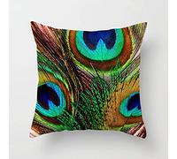 Kinde Cushions with Covers Included Yellow Blue Pillow Cases Cotton Hemp Cushion Covers Washable Pillowcase Invisible Zipper Cushion Covers 45 x 45 Soft Pillow Case Deco Cushions 45cm x 45cm 1 Pcs