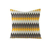 Kinde Cushions with Covers Included Yellow Grey Pillow Cases Cotton Hemp Cushion Covers Washable Pillowcase Invisible Zipper Pillow Case for Home Office Sofa Bedroom Car Cushion Cover 50x50cm/1 Pcs