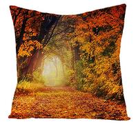 Kinde Cushions with Covers Included Yellow Pillow Cases Cotton Hemp Cushion Covers Washable Pillowcase Invisible Zipper Pillow Case for Home Office Sofa Bedroom Car Cushion Cover 50x50/1 Pcs