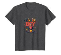 Kinder Boy Adventure Begins Cosmic Rocket Journey T-Shirt, Kids, Dark Heather Grey, 4 Years