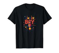 Kinder Boy Adventure Begins Cosmic Rocket Journey T-Shirt, Men, Black, S