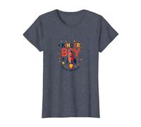 Kinder Boy Adventure Begins Cosmic Rocket Journey T-Shirt, Women, Heather Blue, XS