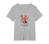 Kinder Boy Adventure Begins Cosmic Rocket Journey T-Shirt, Women's Plus, Heather Grey, 1X