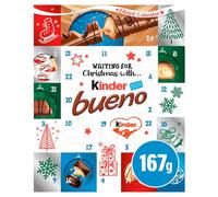 Kinder Bueno Advent Calendar 2024, Christmas Advent, 24 Assorted Milk Chocolate Covered Wafers with Milky and Hazelnut Filling, (167g)
