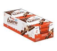 Kinder Bueno, Bulk 8 Pack, Milk Chocolate And Hazelnut Cream, Holiday Gift And Stocking Stuffer, 4 Bars Per Pack, Individually Wrapped Chocolate Bars, 3 Oz Each