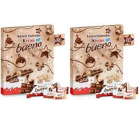 Kinder Bueno Christmas Advent Calendar 2025, Milk and Hazelnut Mini Chocolates, Eggs, Full Chocolate Bar, 181g (Pack of 2)