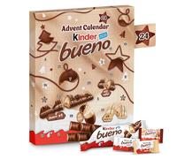 Kinder Bueno Christmas Advent Calendar 2025, Milk and Hazelnut Mini Chocolates, Eggs, Full Chocolate Bar, 181g