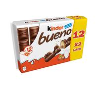 Kinder Bueno Ferrero Milk Chocolate in Pack of 12 12 x 2 Bars, Family as a Break Snack or Just to Enjoy