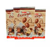 Kinder Bueno Mini Chocolate Christmas Eggs, Chocolate Treat Bag for Sharing, 80g