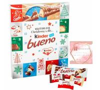 Kinder Bueno Milk And Hazelnut Advent Calendar 167g | 24 Door Advent Calendar Includes Kinder Bueno Classic, Mini Milk, Mini White And Mini Dark | Chocolate Christmas With Kinder Bueno
