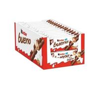 Kinder Bueno Wafer Twin Bars, Bulk Chocolate Gift Pack, Milk Chocolate Covered Wafer with Milky and Hazelnut Filling, Pack of 30 x 2 (60pcs)