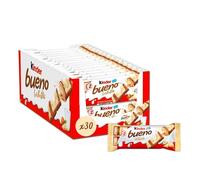 KINDER BUENO WHITE 2 bars per Pack, Full Box Of 2 x 30 x 43g, Very Long Expiry
