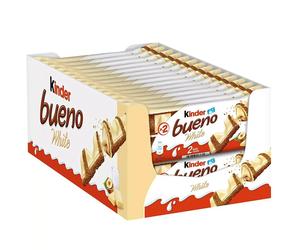 Kinder Bueno WHITE Chocolate 30 x 39g Bar Pack Crunchy Wafer Layer Free Delivery