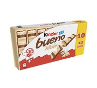KINDER Bueno White Milk and Hazelnut - Pack of 10 x 2 bars.