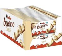 Kinder Bueno White Wafer Twin Bars, Bulk Chocolate Gift Pack, Milk Chocolate Covered Wafer with Milky and Hazelnut Filling, Pack of 30 x 2 (60pcs) | Sold by Bargain Hub