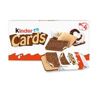 Kinder Cards Wafer Biscuit Chocolate Bars, Bulk Chocolate Multipack, Crispy Wafer with Creamy Milk and Cocoa Filling, Pack of 4 x 25.6 g