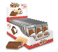 Kinder Cards Wafer Biscuit, Bulk Chocolate Gift Pack, Crispy Wafer with Creamy Milk and Cocoa Filling, Pack of 30 x 25.6g