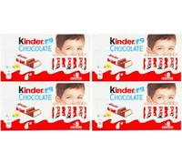 Kinder Chocolate 12.5g - 4 Multipacks of 8 Bars (32 Total) | Creamy Milk Chocolate with Smooth Hazelnut Filling | Perfect Snack Size for Kids & Adults | Tasty Treat for On-the-Go Moments & Sharing