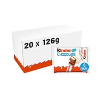 Kinder Chocolate Bulk Box - Fine Milk Chocolate Bars with Creamy Milky Filling - 20 Packs x 6 Bars (126g each) - Wholesale Case (120 Bars Total)