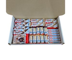 Kinder Chocolate Gift Hamper Sweet Box Bueno White Milk Hippo Bar Father's Day