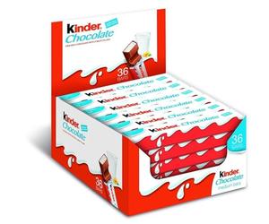 Kinder Chocolate Medium Bars, Bulk Chocolate Gift Box, Fine Milk Chocolate Bar with a Milky Filling, Pack of 36 (756gr)
