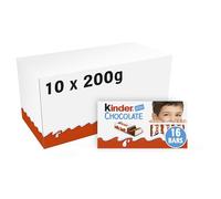 Kinder Chocolate Small Bars, Bulk Chocolate Gift Box, Fine Milk Chocolate Bar with a Milky Filling, Pack of 10 x 200g