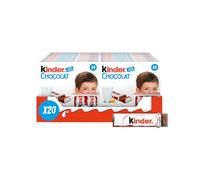 Kinder Chocolate Small Bars, Bulk Chocolate Gift Box, Fine Milk Chocolate Bar with a Milky Filling, Pack of 20 x 50g