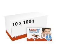 Kinder Chocolate Small Bars, Bulk Chocolate Gift Box, Fine Milk Chocolate Bar with a Milky Filling, Pack of 10 x 100g