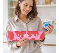 Kinder Chocolate XXL Bar love theme - Thematized Kinder chocolate XXL bar gift for Valentine or Birthday, XL milk chocolate bar with love design