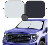 kinder Fluff Patented Windscreen Sunshade| Reflective Car Sun Protection - Certified 99% UVR Block - Cool Interior |Foldable 2-Piece Sun Cover | Automotive Accessories for Summer Heat | X-Large Size