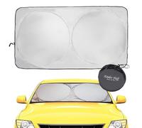 Kinder Fluff Patented Windscreen Sunshade | Reflective Car Sun Protection - Certified 99% UVR Block - Cool Interior | Foldable Sun Visor Cover | Automotive Accessories for Summer Heat |Size S 150x72cm
