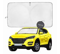 Kinder Fluff Patented Windscreen Sunshade | Reflective Car Sun Protection - Certified 99% UVR Block - Cool Interior |Foldable Sun Visor Cover | Automotive Accessories for Summer Heat |Size L+ 164x92cm