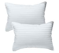 Kinder Fluff Toddler Pillows for Bed (2x) - Kids 300T Cotton Shell & Down Alternative Fill - Travel Pillow for Children Bedding Set, Sleeping, Floor (14x20in - White)