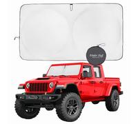 kinder Fluff Windscreen Sunshade for Jeep Wrangler, Rubicon, Sahara, Gladiator, Sport S, Willys 41, High Altitude, 4xe | Certified Car Window Shade Blocks 99.9% UVR | Automotive Accessories for Summer