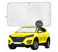 kinder Fluff Windscreen Sunshade | Oxford Cloth Car Foldable Windshield Sun Cover & 99% UV Rays Block | Thicker Car Window Interior Accessories Sunshades for Windshields Sun Heat - L+ (164x92cm)