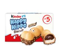 Kinder Happy Hippo Cocoa Biscuit Bars, Chocolate Gift, Crispy Wafer Biscuit with Milk Chocolate and Cocoa Cream Filling, Pack of 5 x 20.7g