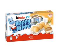 Kinder Happy Hippo Hazelnut 5er Limited Edition: 5 individually wrapped waffles with hazelnut cream, milk cream and crunchy and brittle pieces
