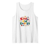 Kinder Kid Energy: Vibrant Playful Youth Positivity Tank Top, Men, White, L
