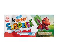 Kinder Surprise Chocolate Gift, Chocolate Eggs, Fine Milk Chocolate Shell with Milky White Lining, Contains Toys, Pack of 3 x 20g, Packaging May Vary