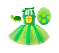 Kinder Schildkröte Kostüm - Tierkostüm Set Mit Tutu Rock | Mädchen Tiermottokleid Mit Schildkröten Stirnband & Panzer | Für Mädchen 2-12 Jahre, Rollenspiel Tutu Kostüm Für Karneval, Fasching, Geburt