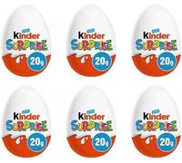 Kinder Surprise Egg 20g | Premium Chocolate Gift for Christmas & Easter (Pack of 6)