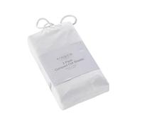 Kinder Valley 2 Pack Soft Polycotton Spacesaver Compact Cot Fitted Sheets 100cm x 50cm (White)