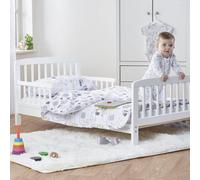 Kinder Valley 7 Piece Toddler Bed Bundle White With Kinder Flow Mattress - Safari Friends Bedding