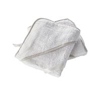 Kinder Valley Baby Hooded Towels - White Baby Swaddle Hooded Bath Towel, Soft 100% Cotton, Durable Baby Towel Unisex, Machine Washable, Gift for Newborn | (Pack of 2, 75cm x 75cm)