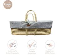 Kinder Valley Grey Knitted Moses Basket Natural Folding Stand