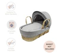 Kinder Valley Grey Waffle Baby Baby Moses Basket Bedding Set For Newborn