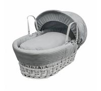 Kinder Valley Grey Waffle White Wicker Moses Basket