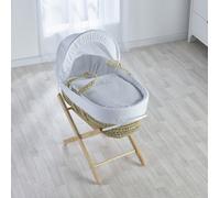 Kinder Valley Sleepy Little Owl Palm Moses Basket With Folding Stand Natural