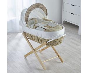 Kinder Valley Tiny Ted Cream Palm Moses Basket with Folding Stand Natural - Pine, Palm