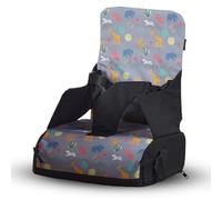 Kinder Valley Travel Booster Seat - Toddler Booster Dining Seat with Adjustable Safety Straps, Transforms into a Carry Bag, Portable, Lightweight, Compact & Durable Travel Highchair | (Safari)